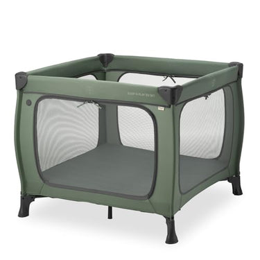 hauck Kinderreisebett & Laufstall Sleep N Play SQ Set mit Matratze 5 cm dick, Klein Zusammenklappbar, Inklusive Tragetasche, für Babys & Kinder ab Geburt bis 15 kg (Dark Blue) im Sale